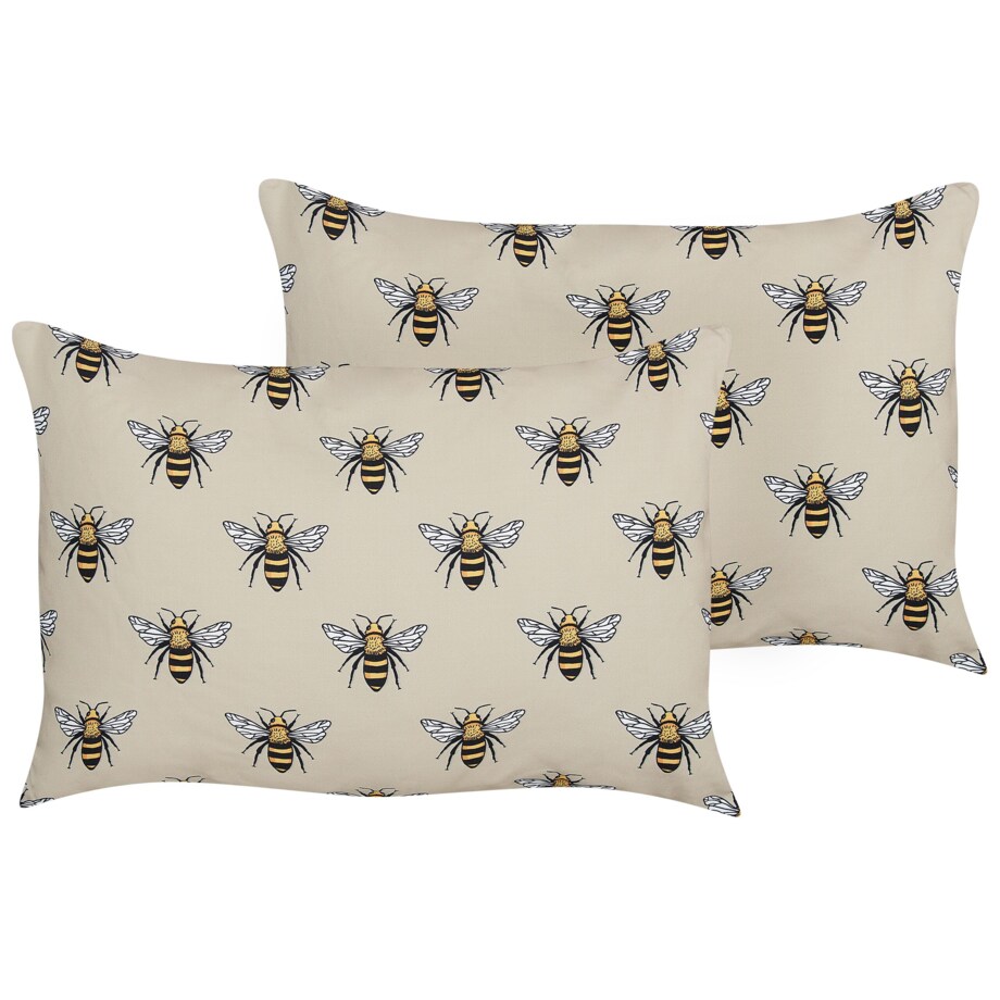 2 poduszki ogrodowe w pszczoły 40 x 60 cm beżowe CANNETO