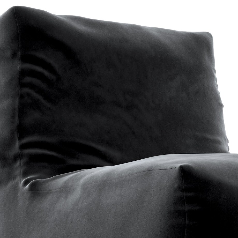 Pufo- fotel Poppy, głęboka czerń, 87 x 31 x 75 cm, Posh Velvet