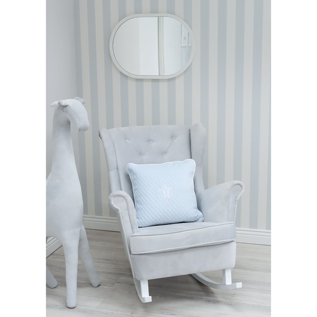 Poduszka pikowana błękitna mała