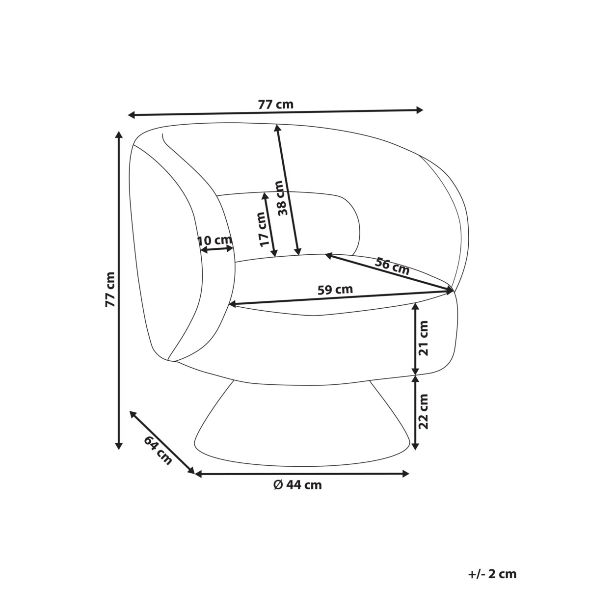 Fotel obrotowy LIEKSA Boucle Złamana biel