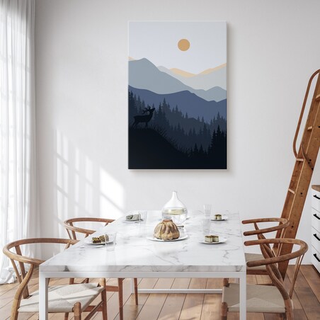 Obraz Jeleń w Górach 80x120cm