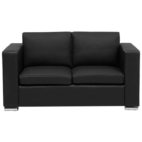 Sofa 2-osobowa skórzana czarna HELSINKI