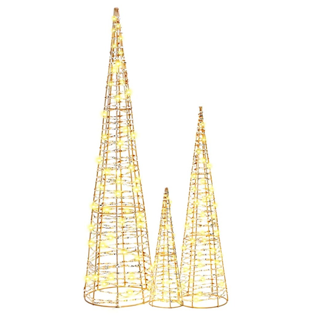 vidaXL Choinka z 90 diodami LED 3 pcs Ciepła biel 20 x 20 x 80 cm PET