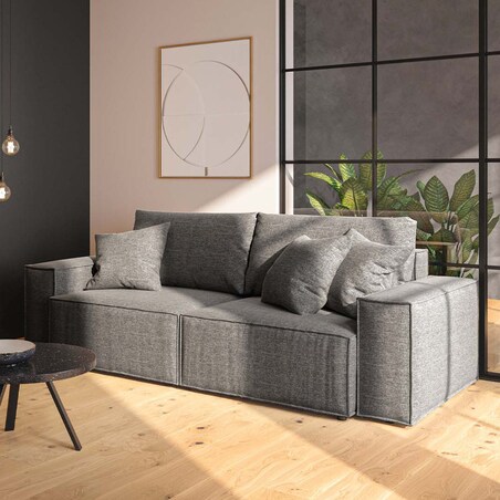 Melow 3-osobowa rozkładana sofa - szara