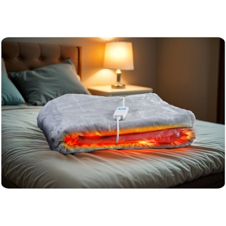 Duży koc elektryczny miękki 180x160cm 160w + timer Berdsen