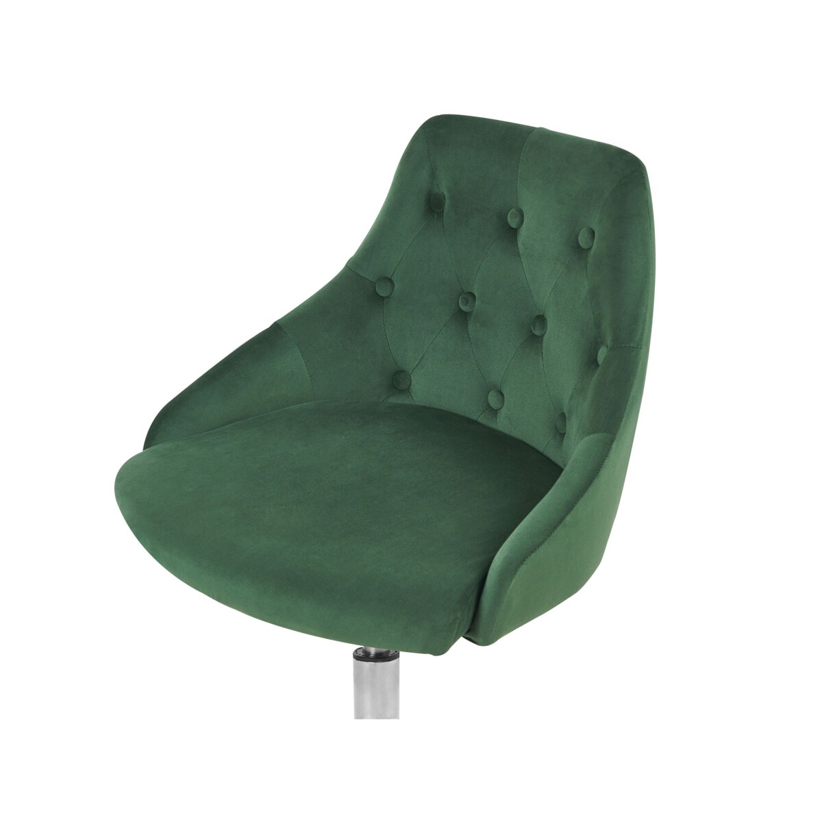 Krzesło biurowe regulowane welurowe zielone PARISH
