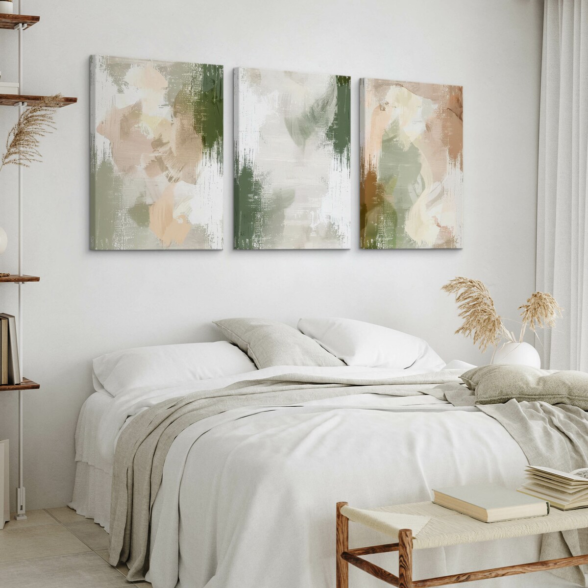 3x Obraz Na Płótnie Do Salonu Set Beton Abstrakcja Styl Boho 30x40cm