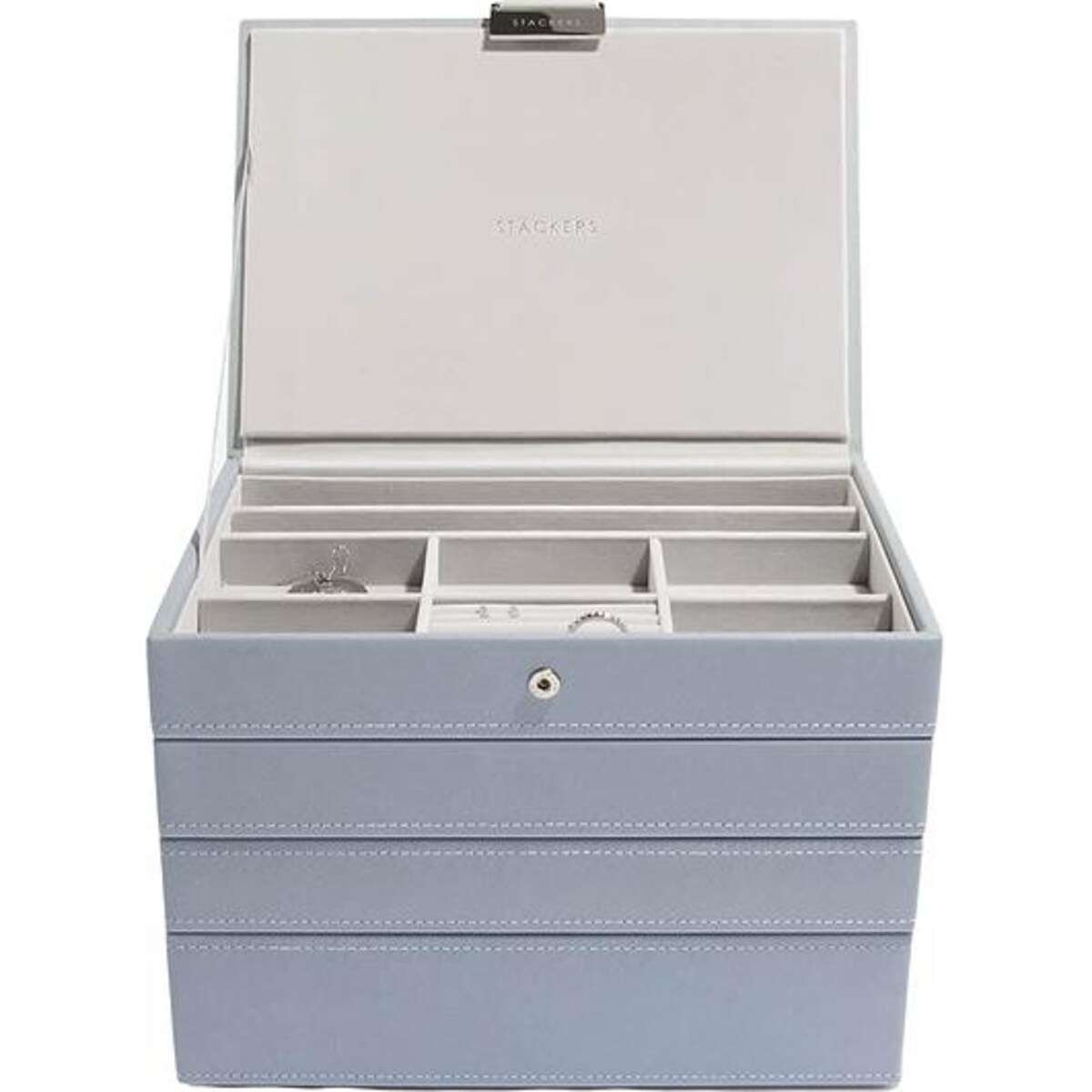 Szkatułka na biżuterię Stackers poczwórna classic szaroniebieska