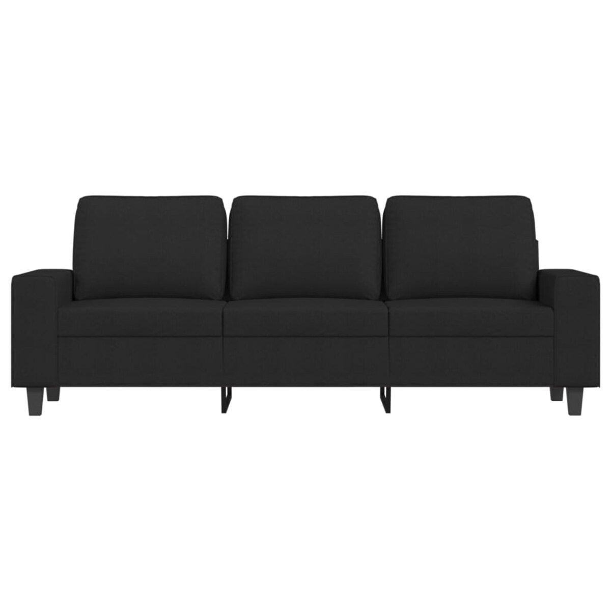 vidaXL 3-osobowa sofa z podnóżkiem, czarna, 180 cm, tkaniną