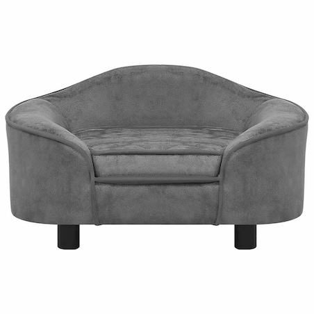 vidaXL Sofa dla psa, szara, 67x47x36 cm, pluszowa