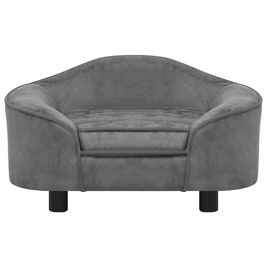 vidaXL Sofa dla psa, szara, 67x47x36 cm, pluszowa
