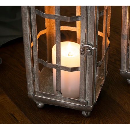2 szt. LAMPION STYL LOFT metalowy srebrny