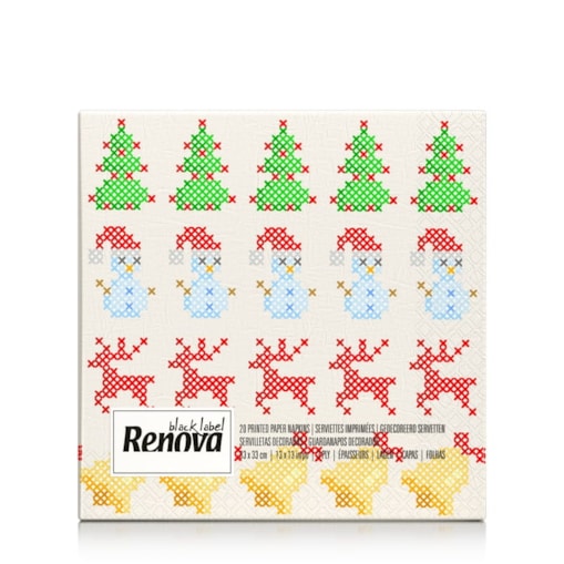 Serwetki Renova Xmas Cross-Stitch 20szt 33x33cm