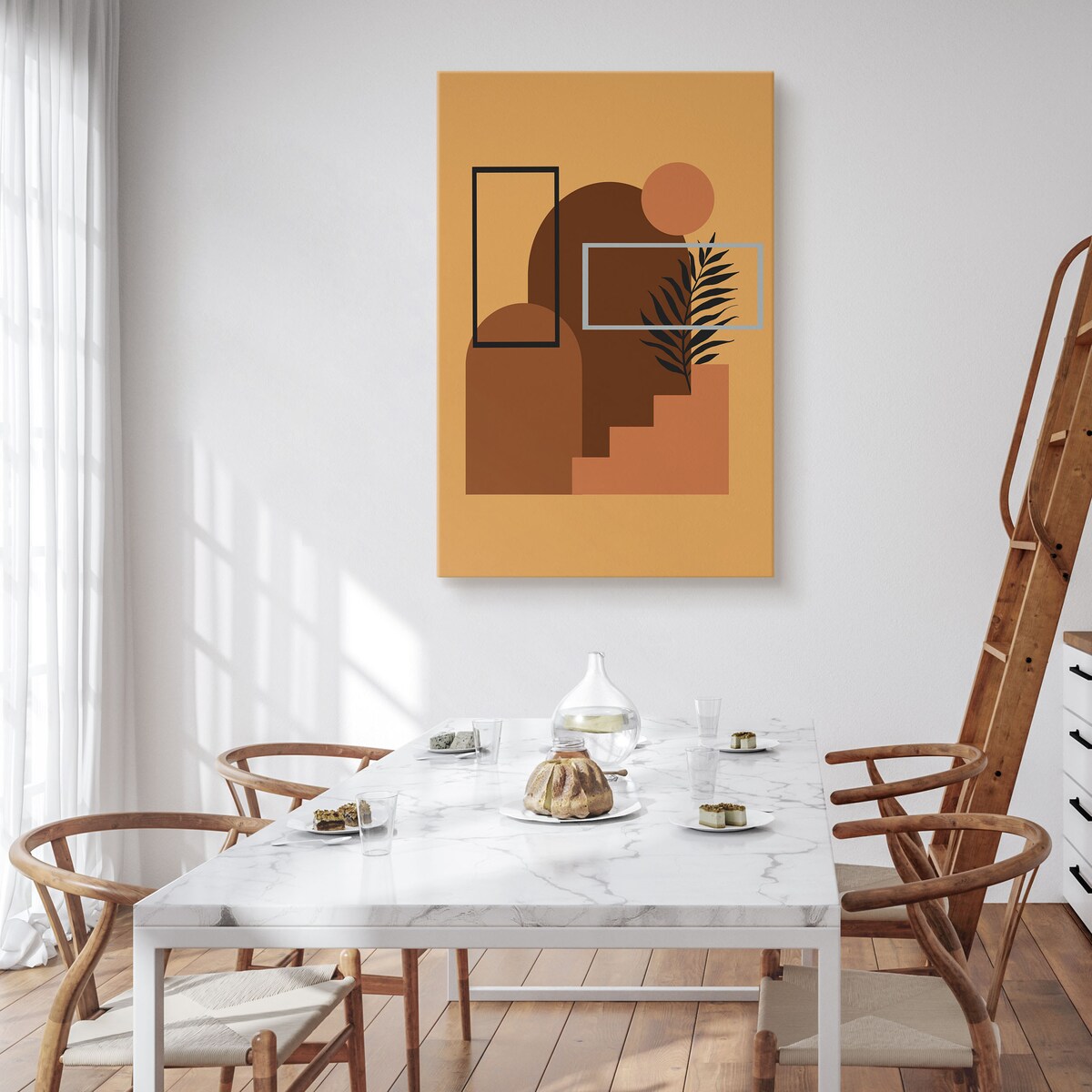 Obraz Rośliny Zachód Słońca Boho 80x120cm