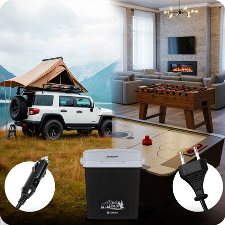 Lodówka turystyczna samochodowa 12V/230V USB funkcja grzania 26l Berdsen