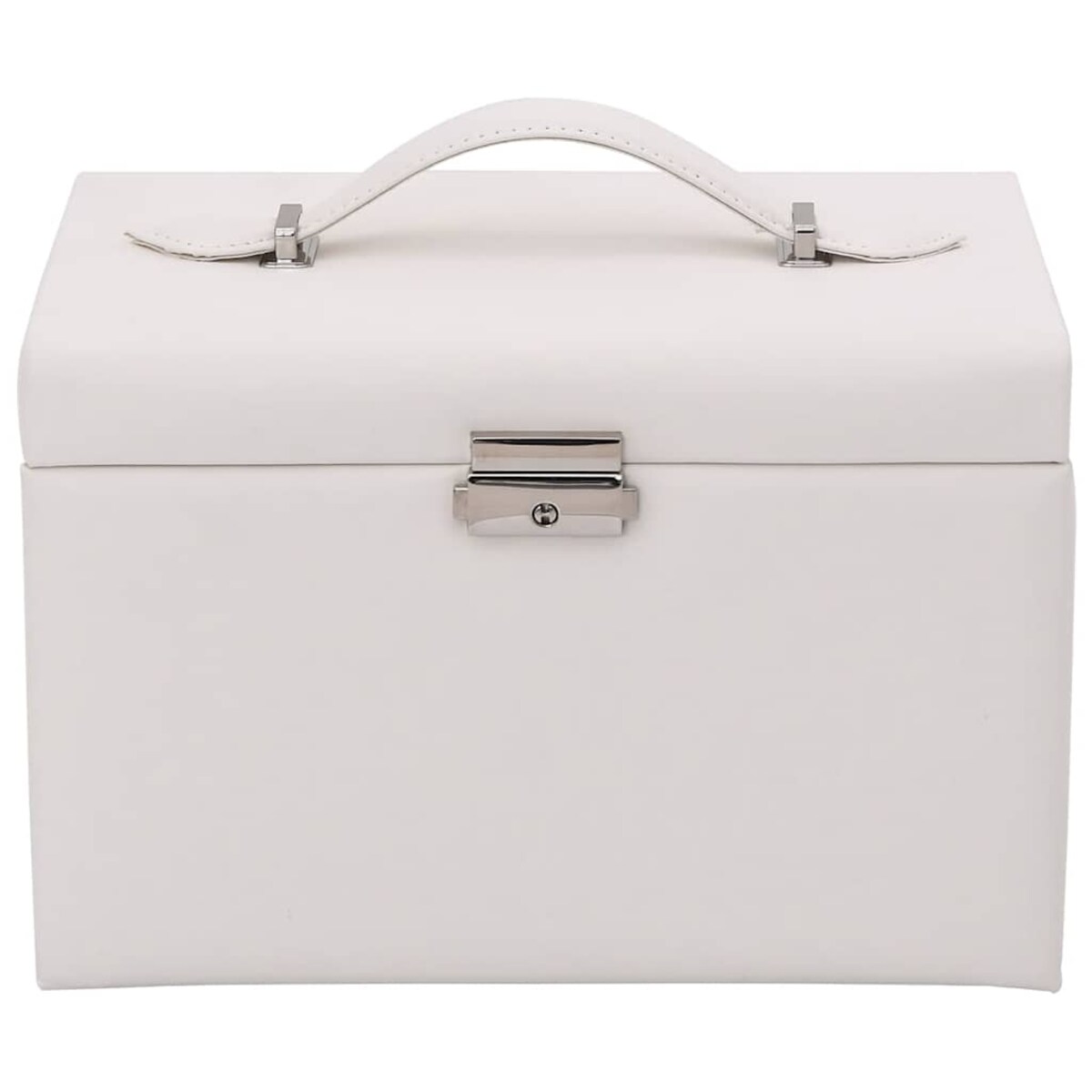 vidaXL Pudełko na biżuterię 4-warstwowe z lustrem zamykane na klucz