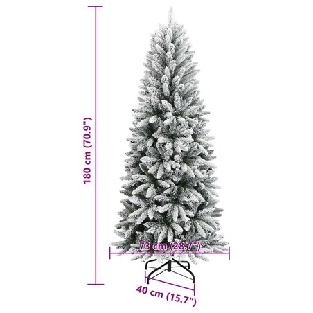 vidaXL Sztuczna choinka pokryta śniegiem, 180 cm, PVC i PE