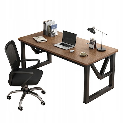 Biurko Gamingowe Nowoczesne Komputerowe Ciemny Buk Industrialne Loft 120 Cm