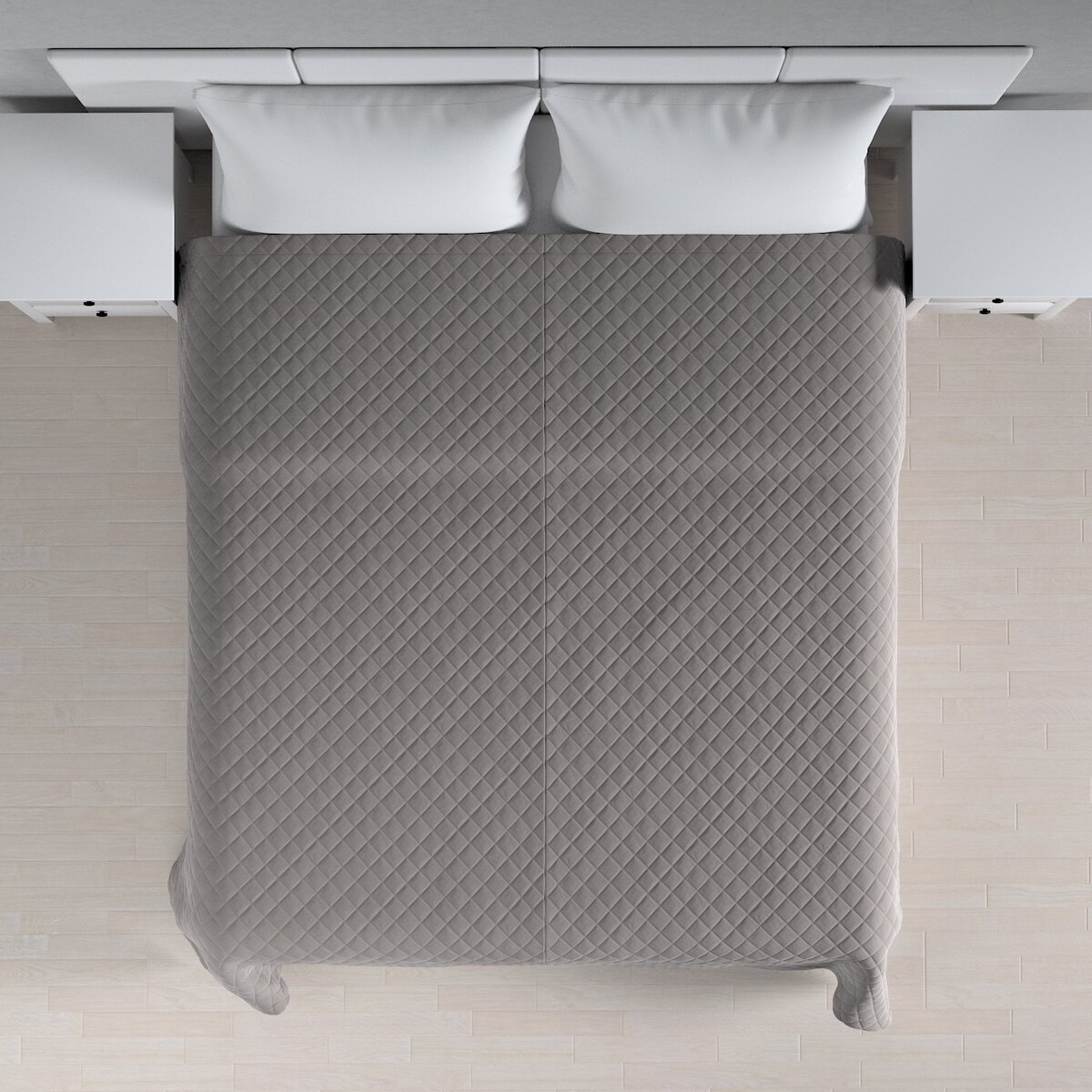 Narzuta pikowana w romby 130x210 gołębi szary