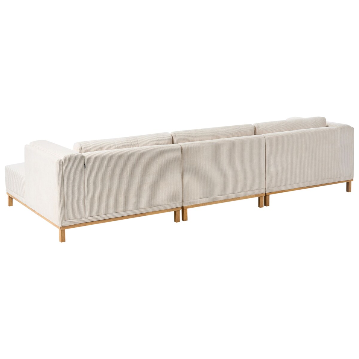 Narożnik dla 5 osób VENG Sztruks Jasnobeżowy Lewostronny