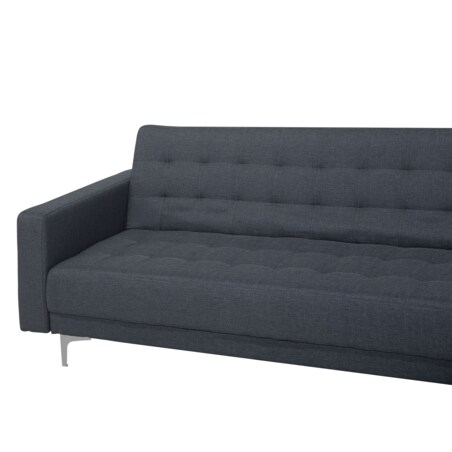 Narożnik rozkładany 4-osobowy z otomaną lewostronny ciemnoszary ABERDEEN