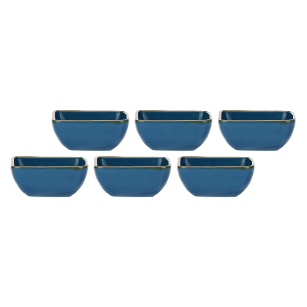 Zestaw 6 kwadratowych miseczek Concerto Blu Avio - Granatowy, 8 cm