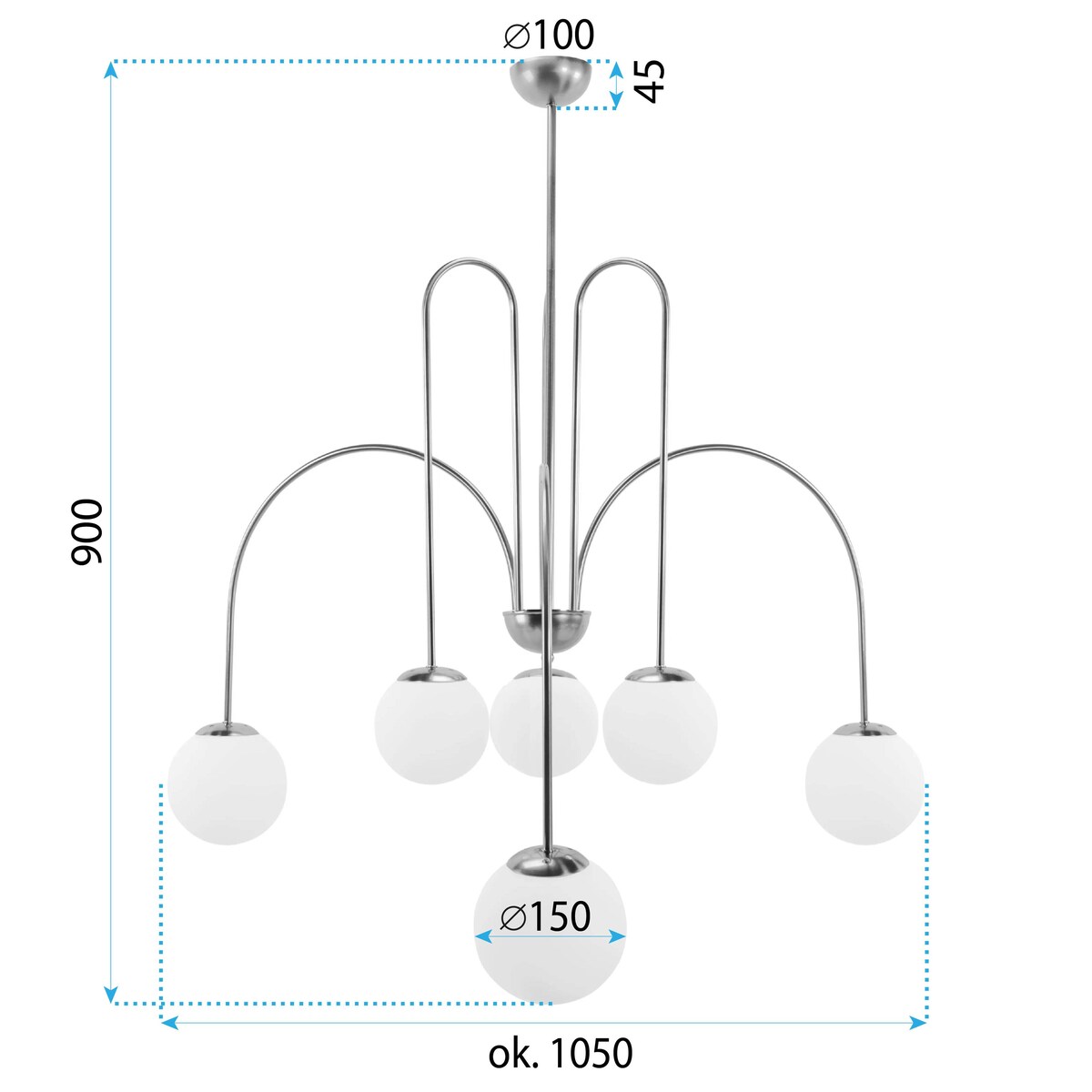 Lampa sufitowa wisząca złota APP1584-6CP