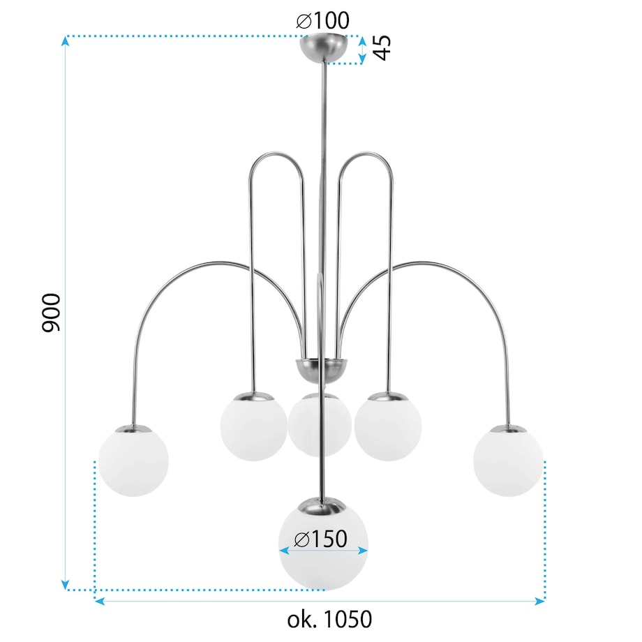 Lampa sufitowa wisząca złota APP1584-6CP