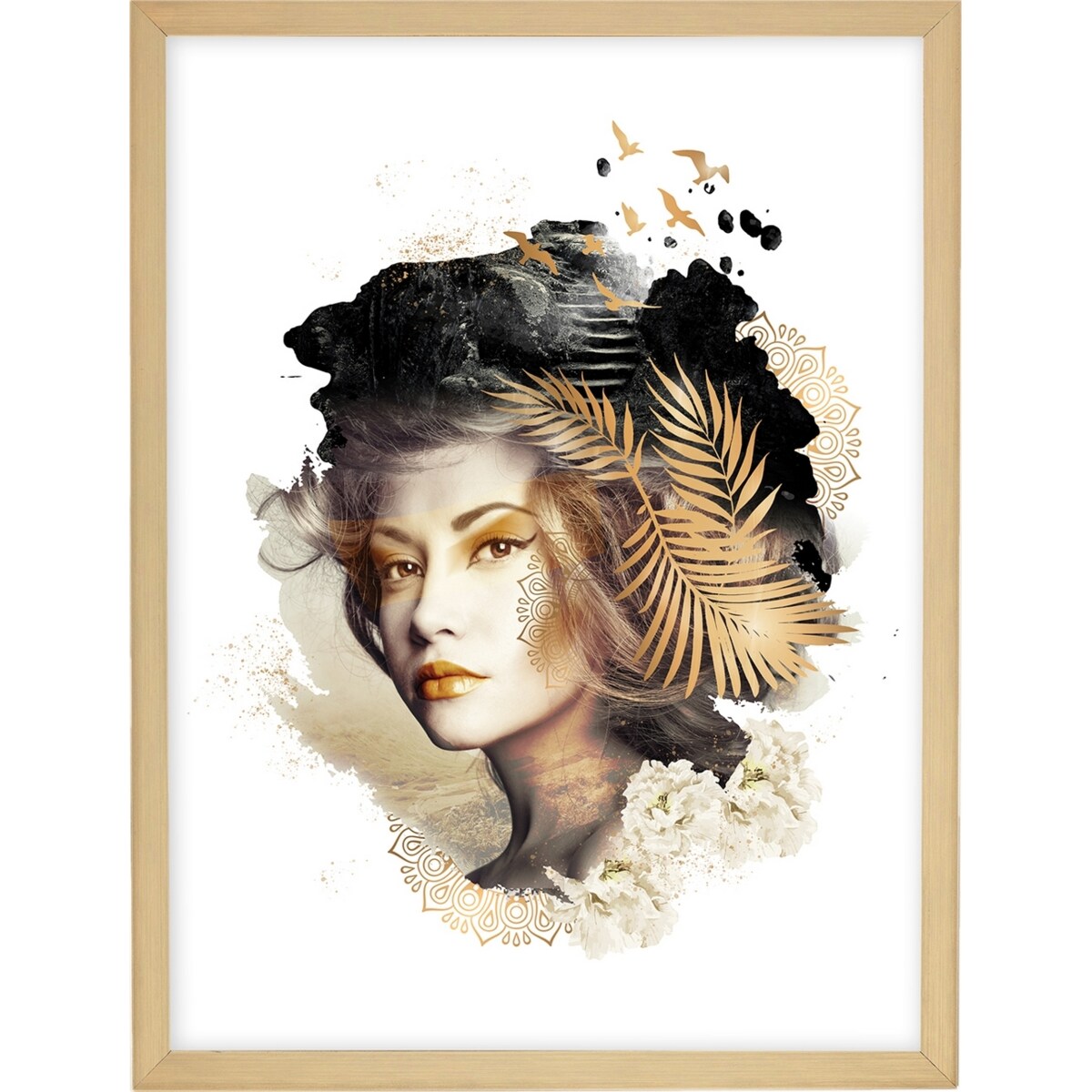 Obraz Woman 30x40cm gold, 30 x 40 cm