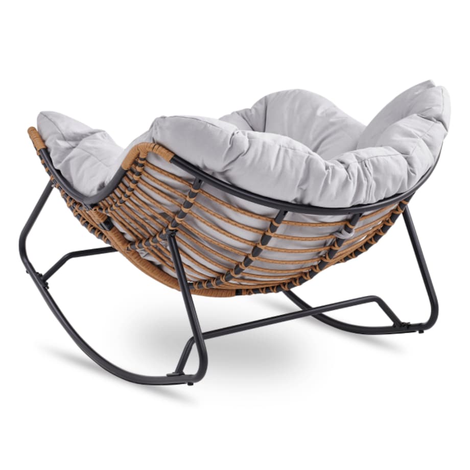 Fotel Leżak Ogrodowy Bujany Bujak Leżanka Do Salonu Na Taras ELTON Szary