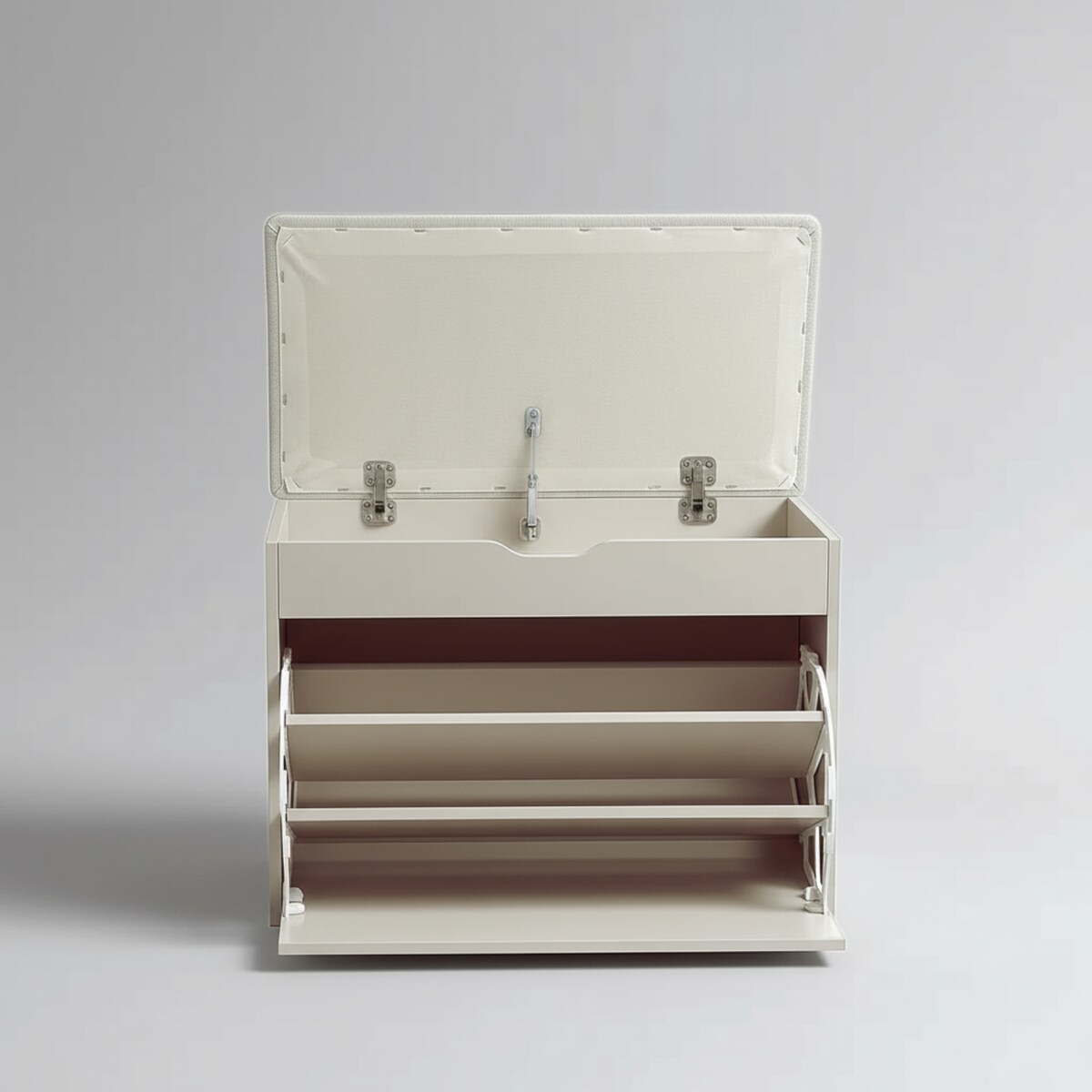 Szafka na buty z siedziskiem i wysuwanymi półkami VAULT, 57 x 30 x 53 cm