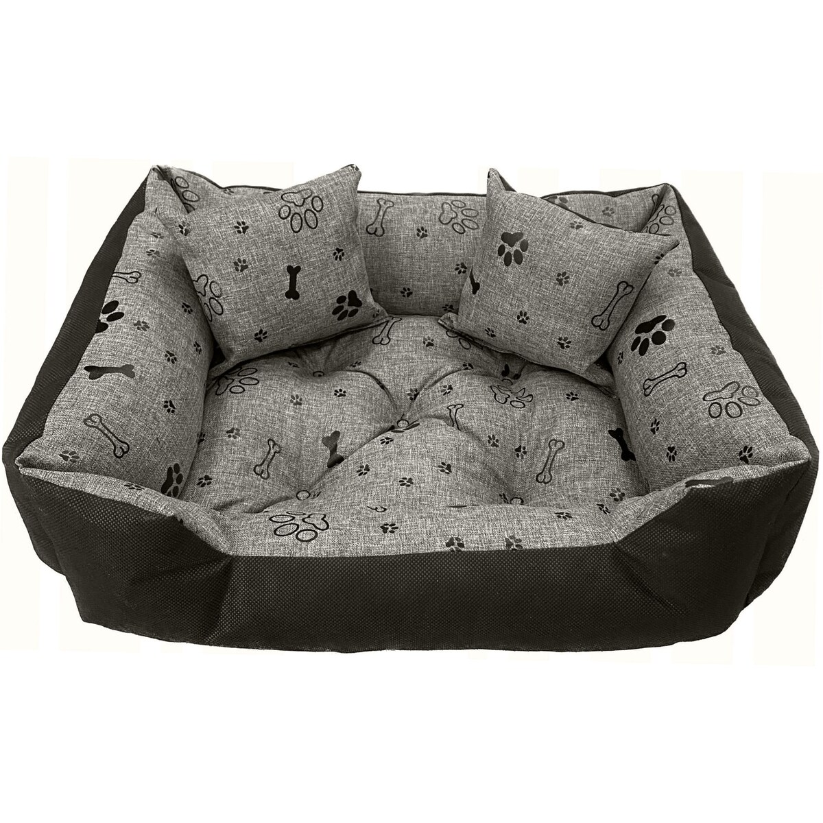 Legowisko Dla Psa Kanapa Posłanie 130X105 Cm Wodoodporne Poduszki Pikowane Kość Czarna