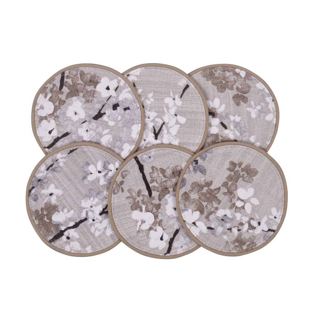 Mini dwustronne podkładki z motywem gałązek Twigs & Mirha – komplet 6 szt.