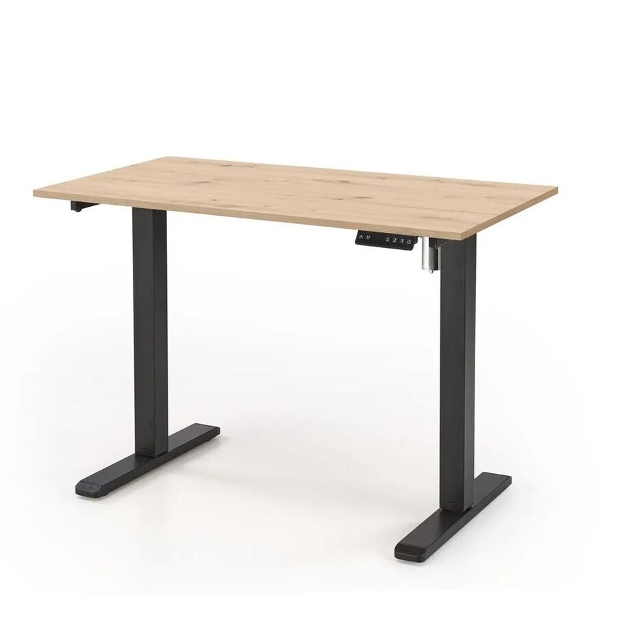 Biurko B53 czarne/dąb artisan z regulacją wysokości