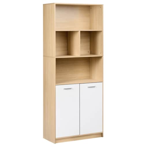 Regał 2-drzwiowy ZEHNA Jasny brąz/ biały