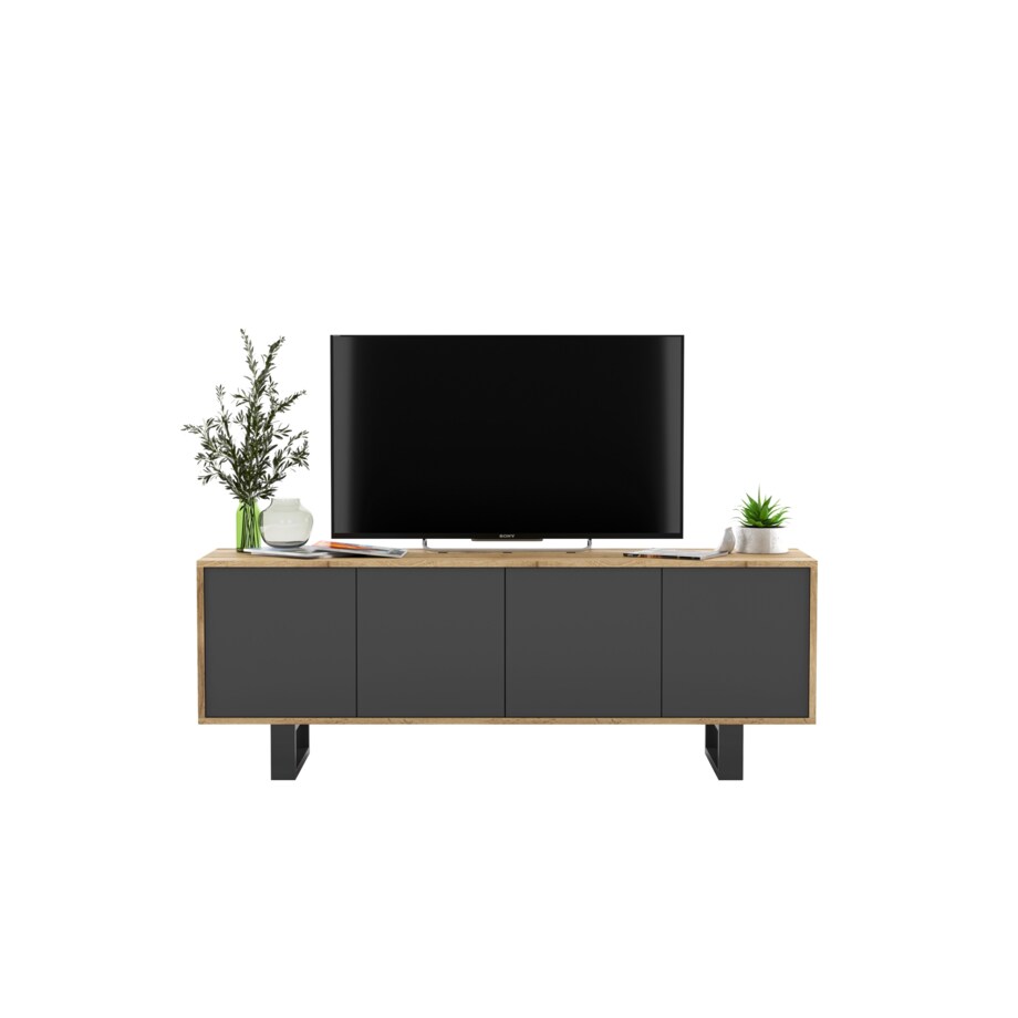 Nowoczesna Szafka RTV Loft Komoda RTV 150 cm Dąb Wotan Grafit MAT