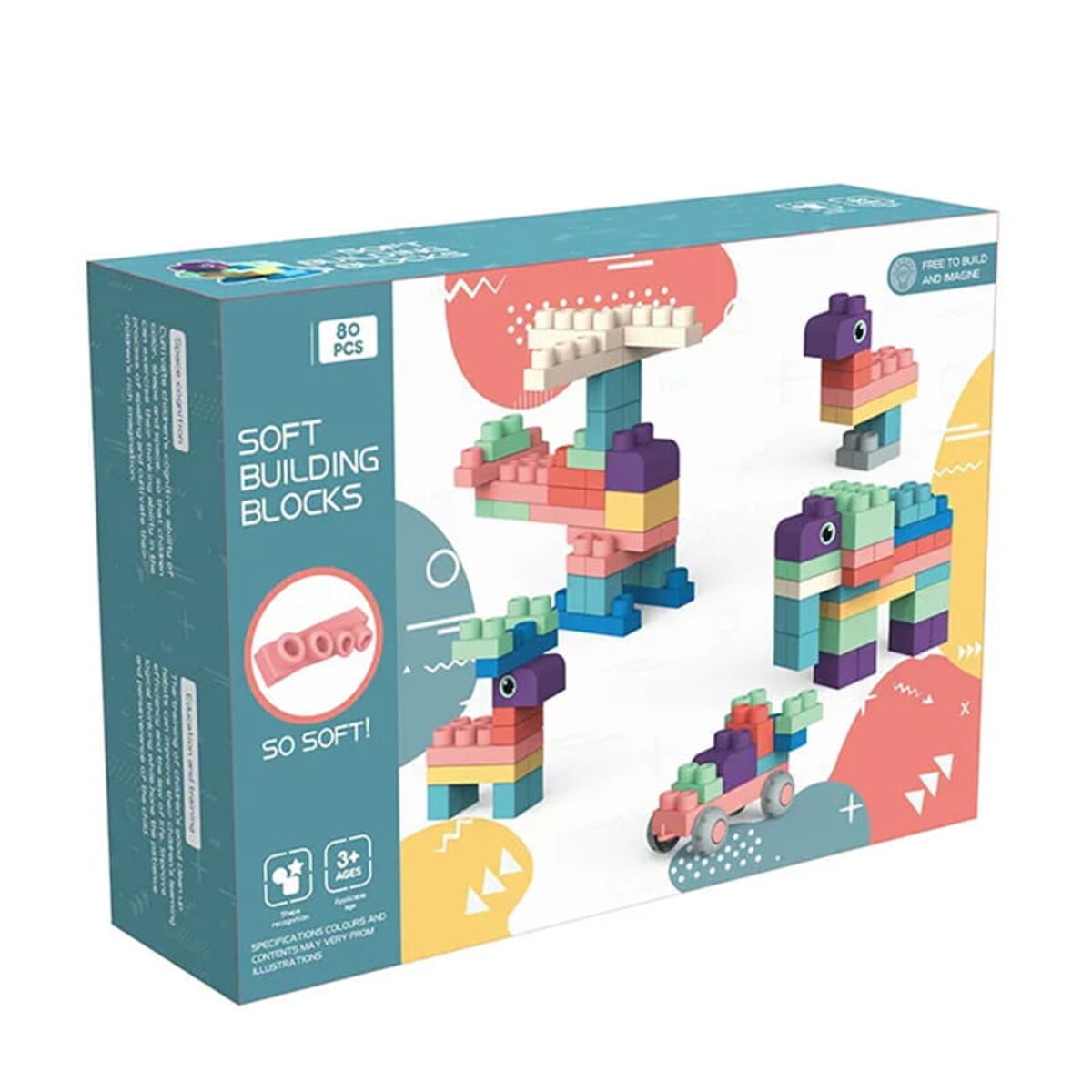 SOFT blocks - miękkie klocki konstrukcyjne 80 elementów