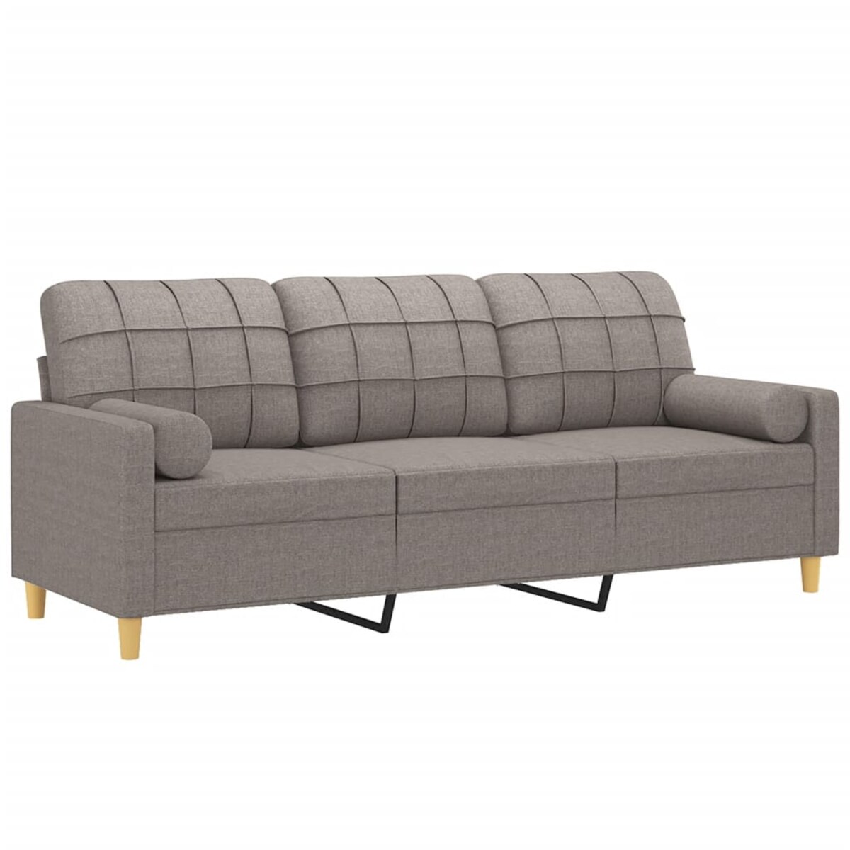 vidaXL 3-osobowa sofa z poduszkami, kolor taupe, 180 cm, tkanina