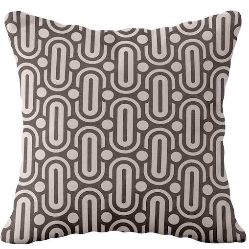 Poszewka dekoracyjna 43x43 beżowa, w brązowy ornament, Darymex