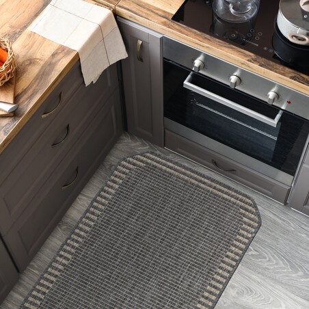 Chodnik płasko tkany Roma 68x114 cm Ramka Antracytowy