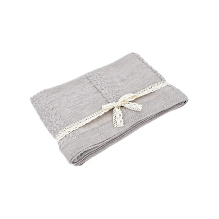 Koc dzianinowy z wełny MERINO 200x220 cm – FLORENCE200 SAND