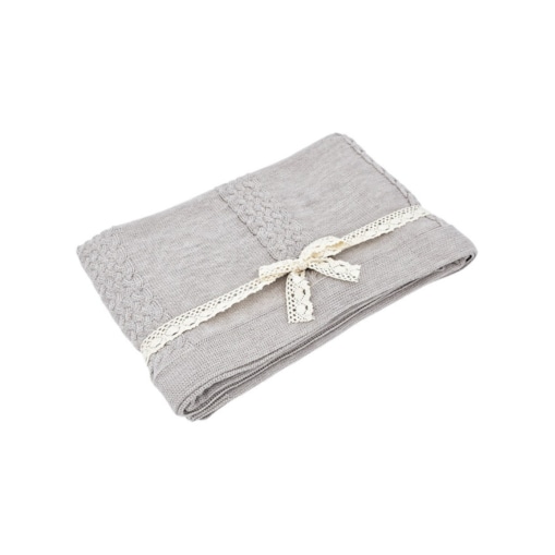 Koc dzianinowy z wełny MERINO 200x220 cm – FLORENCE200 SAND