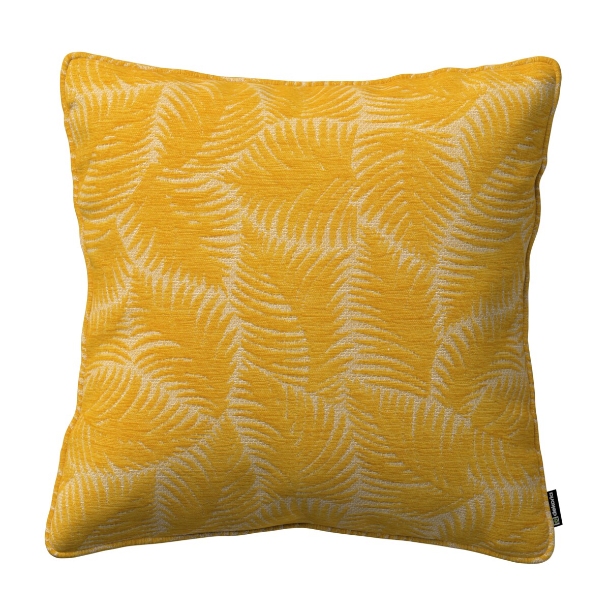 Poszewka Gabi na poduszkę 45x45 miodowe liście paproci na beżowym tle