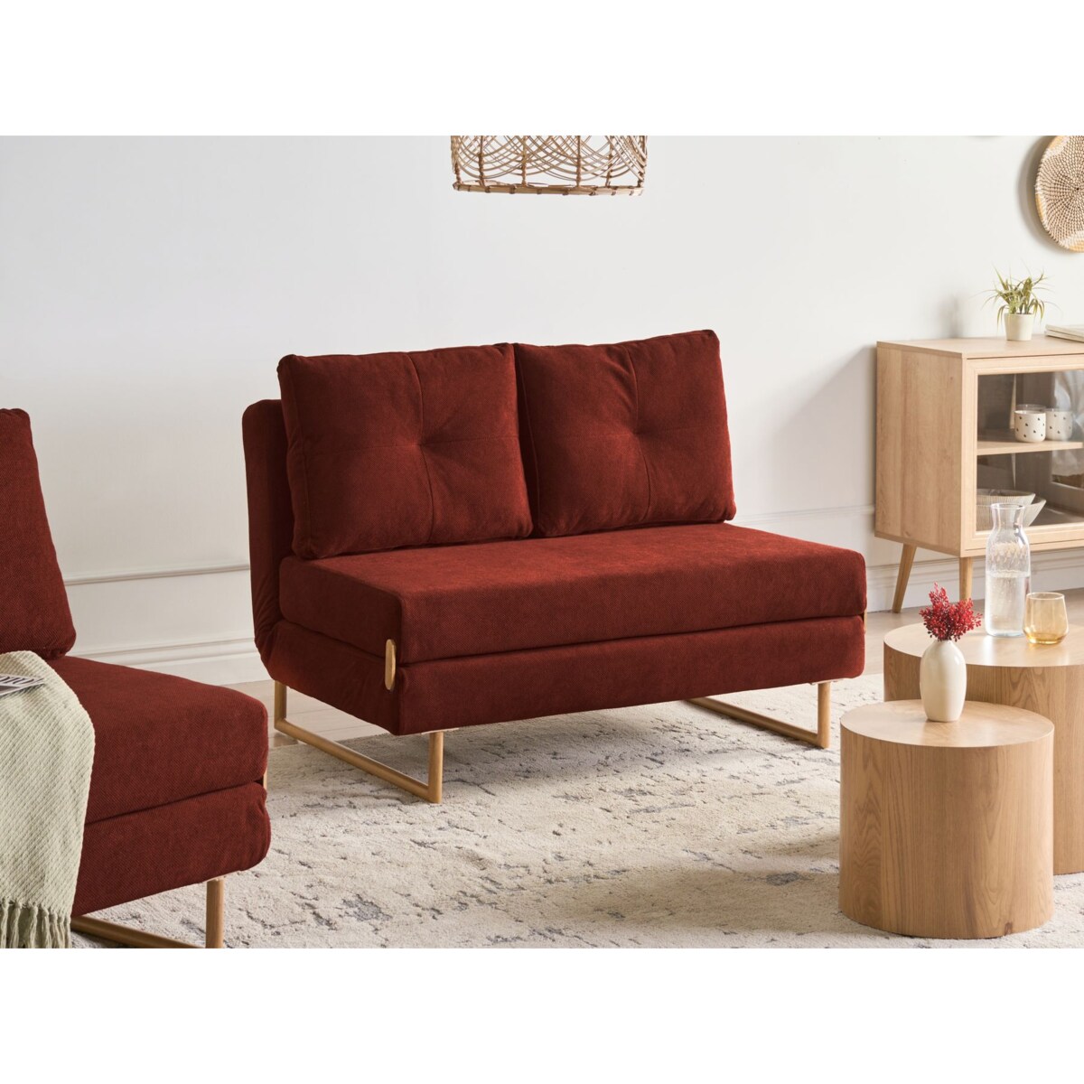 Sofa rozkładana dla 2 osób JERSLEV Czerwony