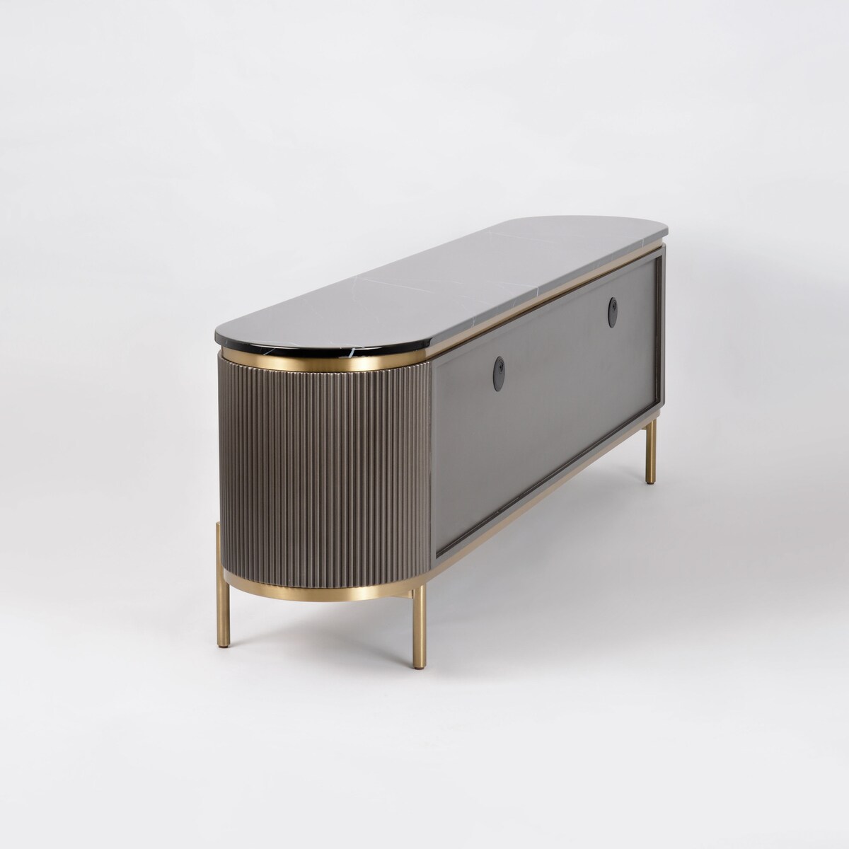 Komoda RTV złota grafitowa Omega Glamour Premium 200x40x60