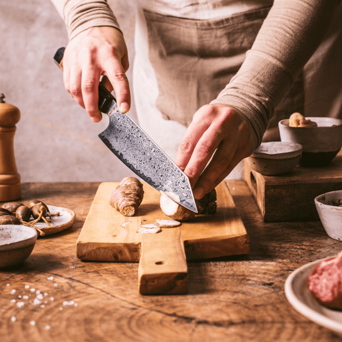 Japoński nóż szefa kuchni Torion w pudełku prezentowym Stal damasceńska VG-10 Profesjonalny nóż