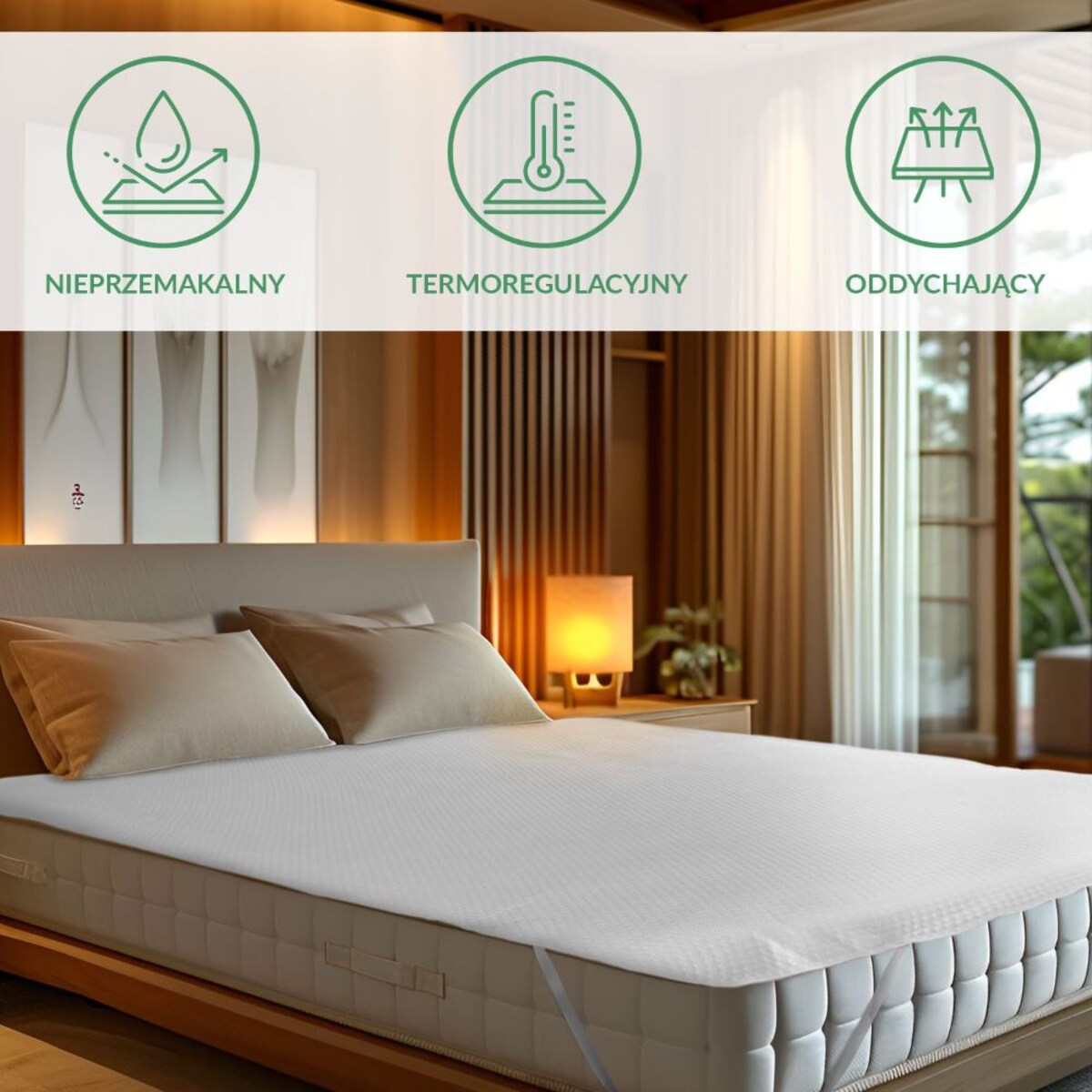 Ochraniacz na materac wodoodporny, rozmiar 120x200 pikowany SOFT-TOUCH kolor biały