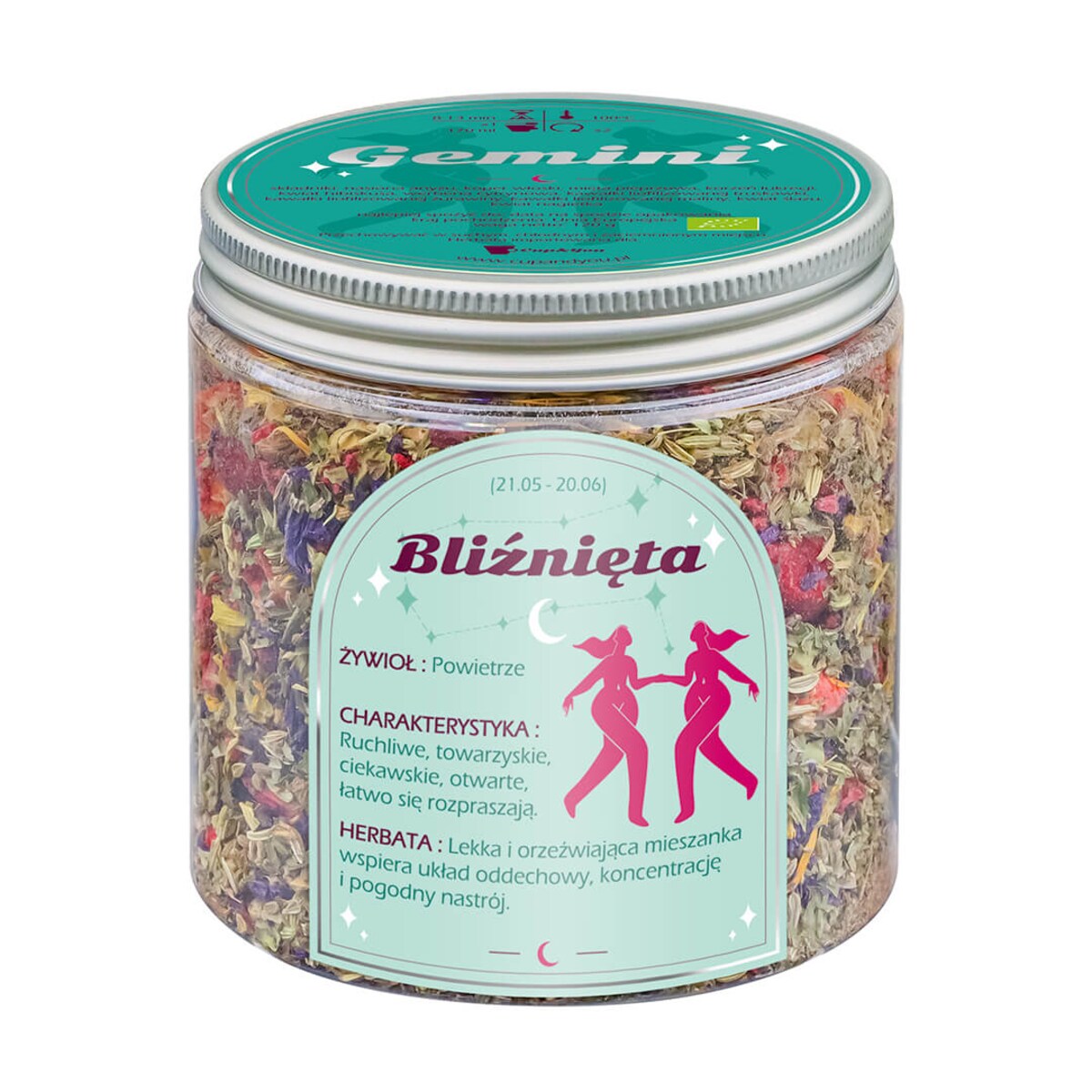 Herbata Zodiakalna BLIŹNIĘTA herbaciany susz napar ziołowa mieszanka na astrologiczny prezent upominek podarunek dla osoby ze znakiem zodiaku BLIŹNIĄT