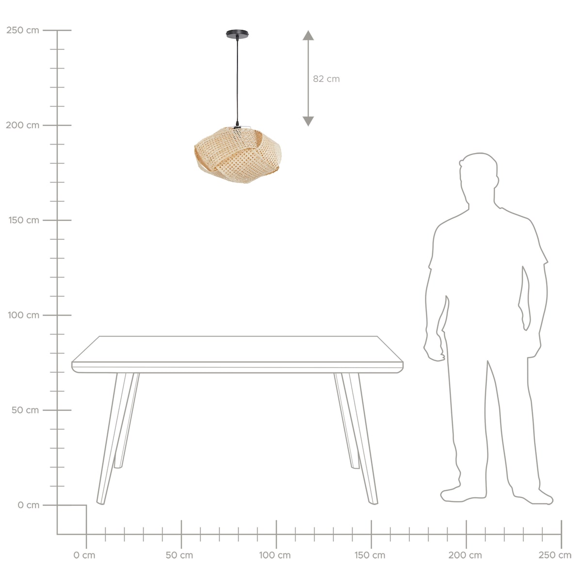 Lampa wisząca HALIL Bambus Beżowy