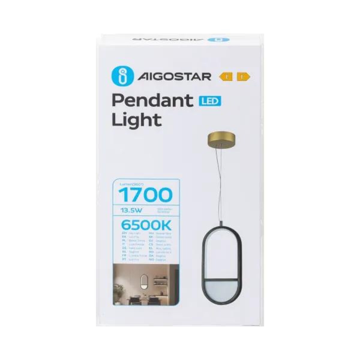 aluminiowa lampa wisząca 13.5w 6500k 120cm